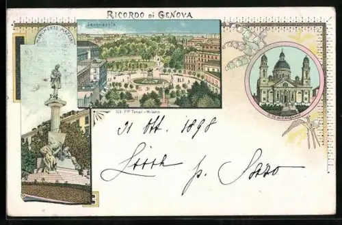 AK Genova, Lacquasola, S. M. di Carignano, Monumento Mazzini