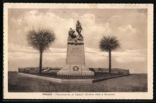 AK Maleo, Monumento al Caduti, Scultori Calvi e Balzarini