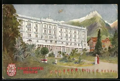 Künstler-AK Meran, Palast-Hotel