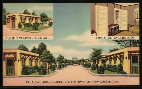 AK New Orleans, LA, Paradise Tourist Court, U.S. Highway 90