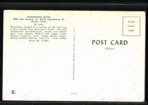 AK Austin, TX, Ridgewood Motel, 4600 East Avenue