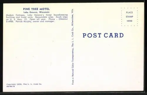 AK Lake Geneva, WI, Pine Tree Motel