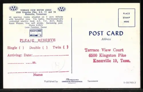 AK Knoxville, TN, Terrace View Motor Lodge, 6500 Kingston Pike