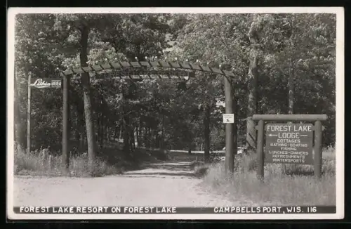 AK Campbells Port, WI, Forest Lake Resort on Forest Lake
