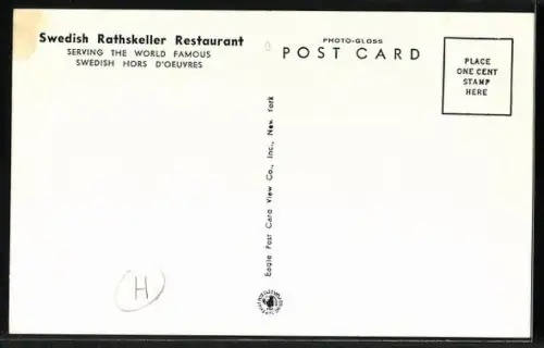 AK New York, NY, Swedish Rathskeller Restaurant, 201 East 52nd Street