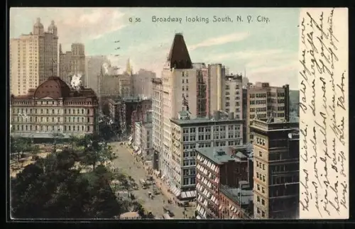 AK New York, NY, Broadway looking south