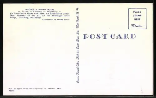 AK Vicksburg, MS, Magnolia Motor Hotel, Highway 80 and 61