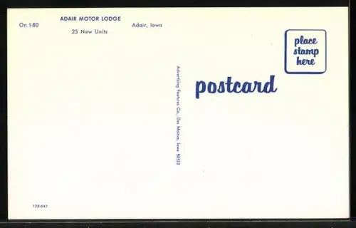 AK Adair, IA, Adair Motor Lodge, On I-80