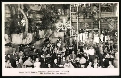AK Los Angeles, CA, Clifton`s Pacific Seas Cafeteria, 618 So, Olive St.