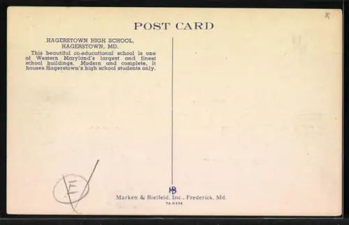 AK Hagerstown, MD, Hagerstown High School