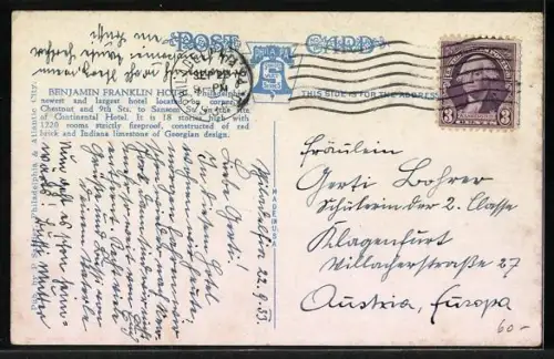 AK Philadelphia, PA, Benjamin Franklin Hotel