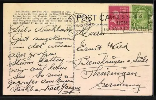 AK Philadelphia, PA, U.S. Post Office and Penna. R. R. Station at 30th and Market St.