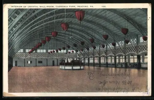 AK Reading, PA, Interior of Crystal Ball-Room, Carsonia Park