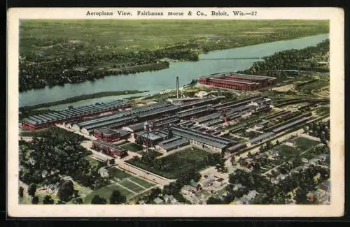 AK Beloit, WI, Fairbanks Morse & Co., aeroplane view