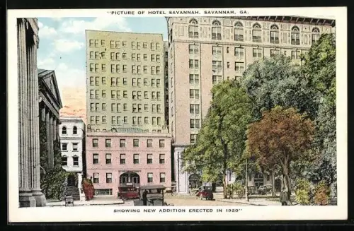 AK Savannah, GA, Hotel Savannah, showing new addition, erected in 1920