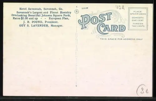 AK Savannah, GA, Hotel Savannah, showing new addition, erected in 1920