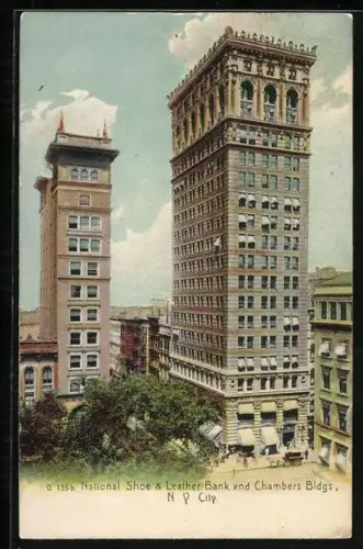 AK New York, NY, National Shoe & Leather Bank and Chambers Bldgs.