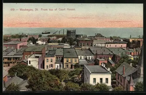 AK Waukegan, IL, View of the city from top of Court House