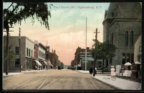 AK Ogdensburg, NY, Ford Street, West