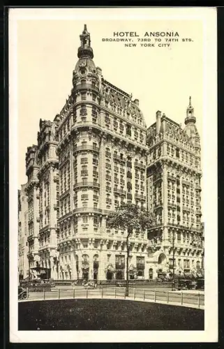 AK New York, NY, Hotel Ansonia, Broadway, 73rd to 74th Streets