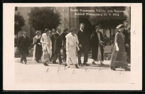 AK Taufe Prinzessin Editha von Bayern auf Schloss Hohenburg am 21. 9. 1924