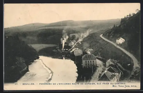 AK Bouillon, Panorama de l`ancienne Route de Corbion, Vue prise du Château