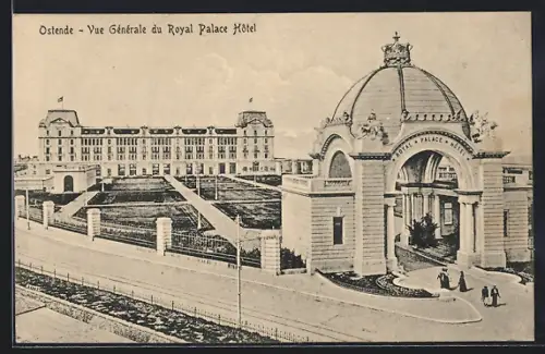 AK Ostende, Vue Générale du Royal Palace Hôtel