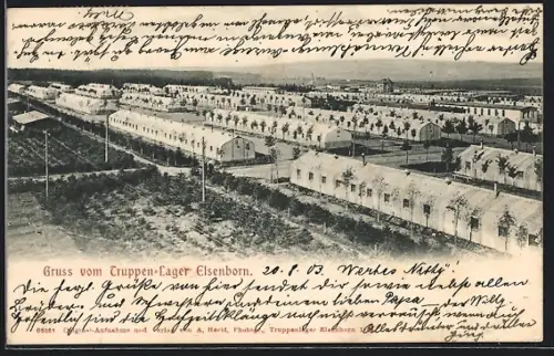AK Elsenborn, Truppen-Lager, Teilansicht