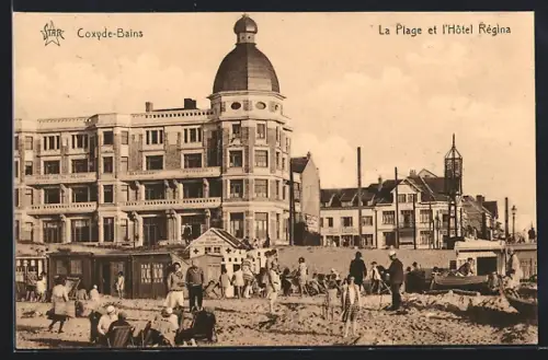 AK Coxyde-Bains, La Plage et l`Hotel Régina