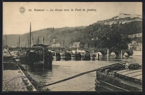 AK Namur, La Meuse vers le Pont de Jambes