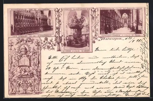 AK Anvers, Les Stalles de la Cathedrale, La Chaire à l`eglise St. Andrè