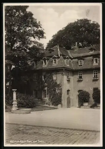 AK Weimar / Thüringen, Haus Frau von Stein, Brunnen