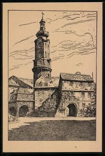 Künstler-AK Weimar / Thüringen, Schloss