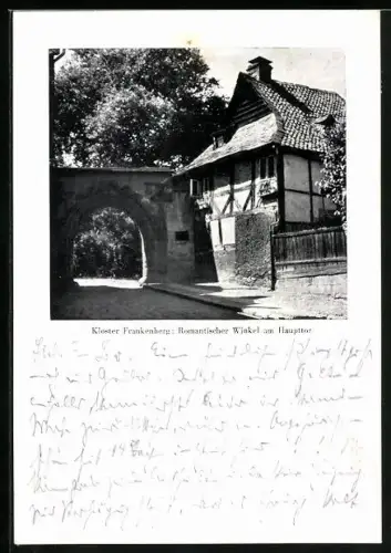 AK Goslar /Harz, Fremdenheim Kloster Frankenberg, Romantischer Winkel am Haupttor