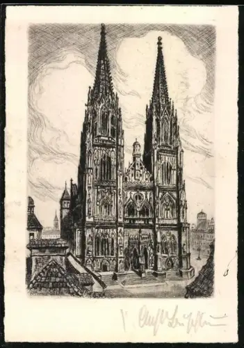 Künstler-AK Regensburg, Dom