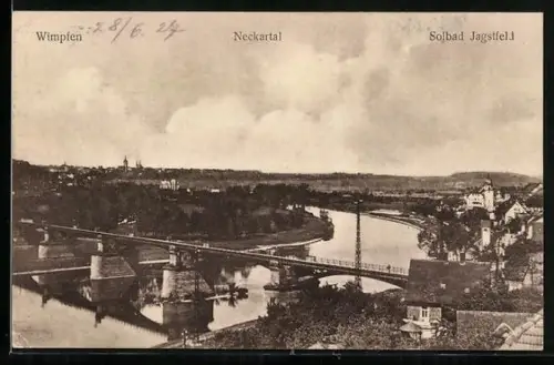 AK Wimpfen, Neckartal, Solbad Jagstfeld, Brücke über den Neckar