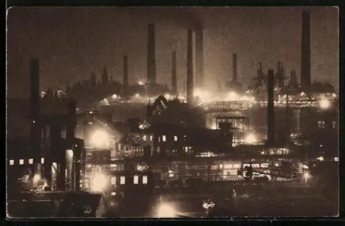 AK Völklingen, Eisen-Werke bei Nacht