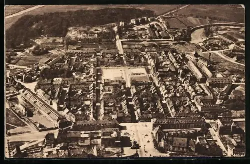 AK Saarlouis, Luftbild der Innenstadt