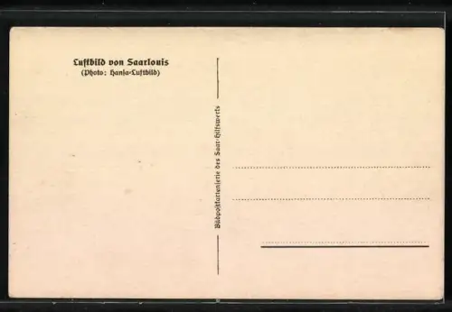 AK Saarlouis, Luftbild der Innenstadt