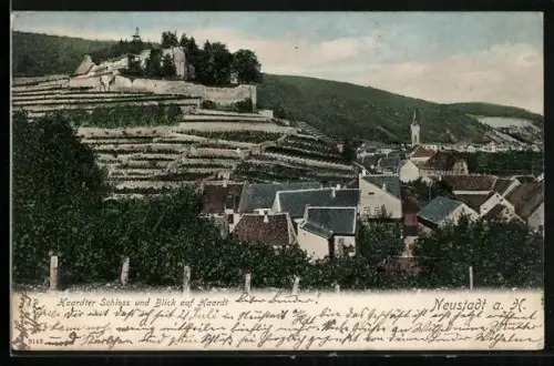 AK Neustadt / Haardt, Haardter Schloss, Blick auf Haardt