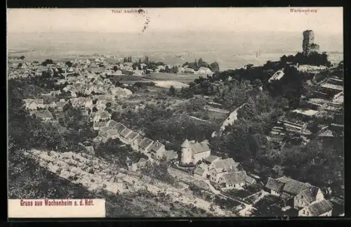 AK Wachenheim a. d. Hdt., Totalansicht, Wachtenburg