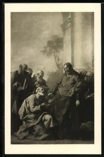 AK Bautzen, Stadtmuseum Bautzen, Gemälde Heilung eines Blinden von Giovanni Antonio Pellegrini