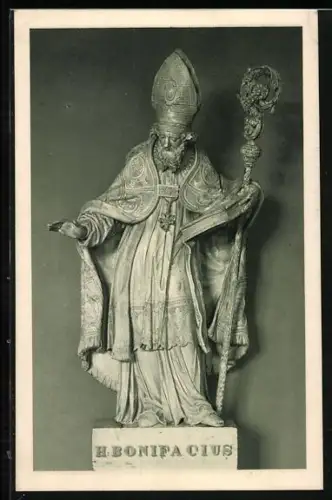 AK Bautzen, Stadtmuseum Bautzen, Statue des Hl. Bonifatius
