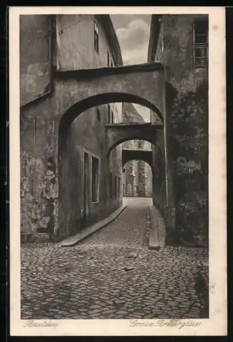AK Bautzen, Grosse Brüdergasse, Strassenpartie