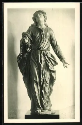 AK Bautzen, Stadtmuseum, Holzskulptur des Evangelisten Johannes