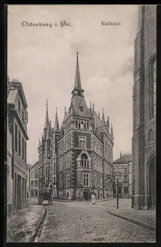AK Oldenburg i. Gr., Rathaus, gesehen von der Strasse