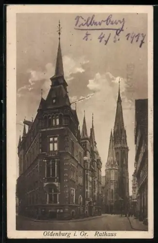 AK Oldenburg i. Gr., Rathaus und Kirche