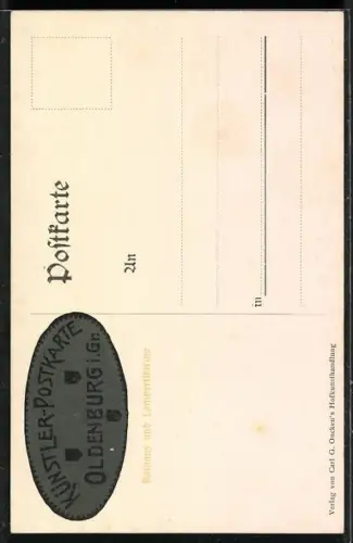 Künstler-AK Oldenburg / O., Rathaus und Lambertikirche