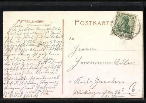 AK Bergen, Teilansicht mit Fachwerkhäusern