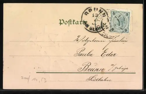 Präge-AK Mann wird von einem Esel abgeworfen, Gedicht